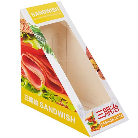 Cartonboard Sandwich Wedge Packaging Box Kraft Paper Takeaway Sandwich