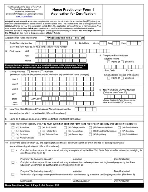 Nurse Practitioner Form 1 Fill Out Sign Online And Download Fillable