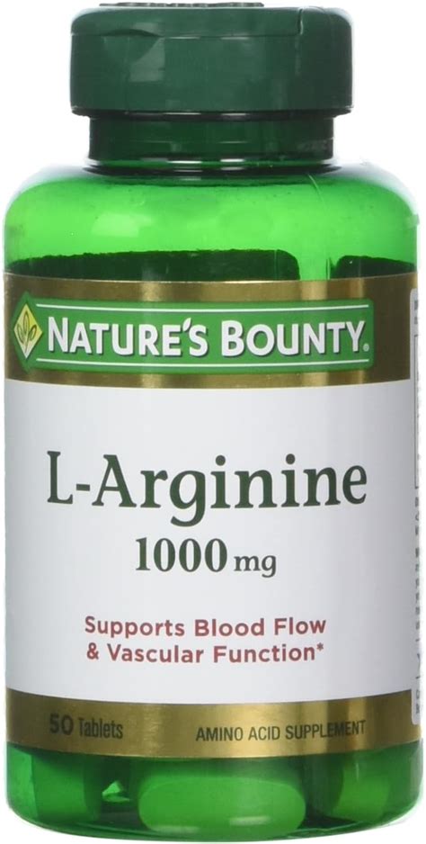 Amazon Nature S Bounty L Arginine 1000 Mg 50 Tablets Pack Of 3