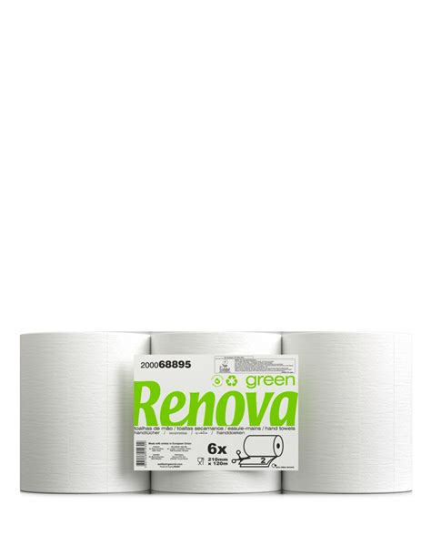 RENOVA Toalla Secamanos Renovagreen con Corte Automático 2C 6x120m