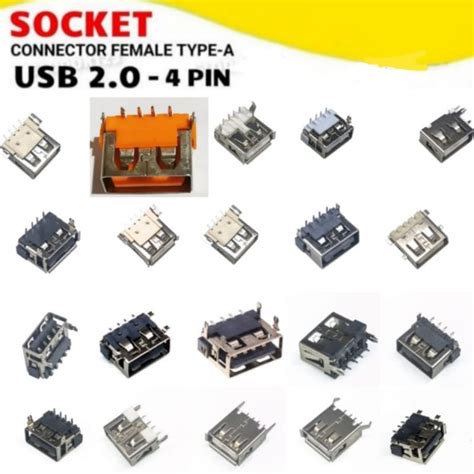 Jual 20 Model Socket Usb Type A Female Konektor Soket Usb Tipe A 20 Shopee Indonesia