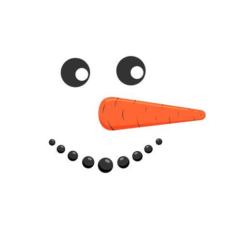 Funny Smiling Snowman Face With Carrot Nose Winter Holidays Design