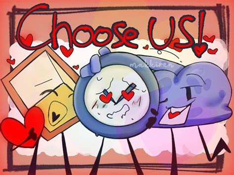 "Choose Us!" Fan Art - BFB & TPOT Loser, Clock, & Winner | Fan art ...