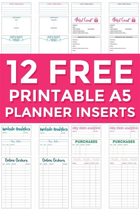 Printable Planner Inserts