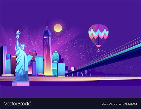 Abstract Neon City Royalty Free Vector Image Vectorstock