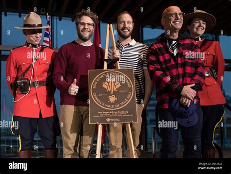 Seth Rogen Second From Eft Evan Goldberg Center And Howie Mandel