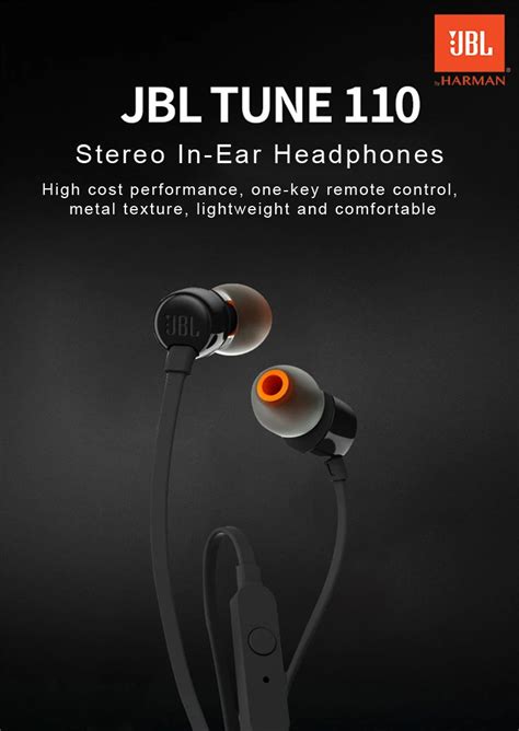 JBL Tune 110 In-ear Stereo Headphones Black | Technology Valley
