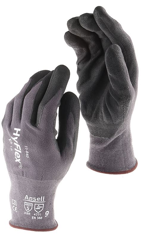 Ansell Hyflex 11 840 Hyflex 11 840 Black Nitrile Coated Nylon Work