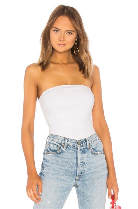 Superdown Ally Tube Bodysuit In White Revolve