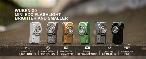 WUBEN X0 Rechargeable Mini Flashlight with Clip, 1100 High Lumens Small ...