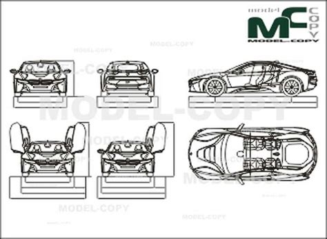 Bmw I8 2014 2d Drawing Blueprints Model Copy