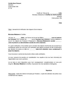 Modele De Lettre Au Greffe Du Tribunal D Instance