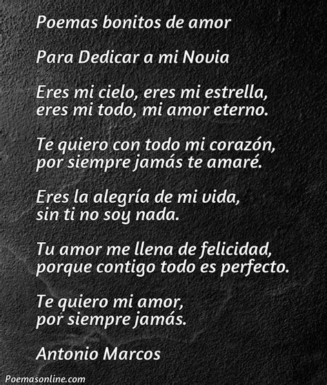 Cinco Poemas Bonitos De Amor Para Dedicar A Mi Novia Poemas Online