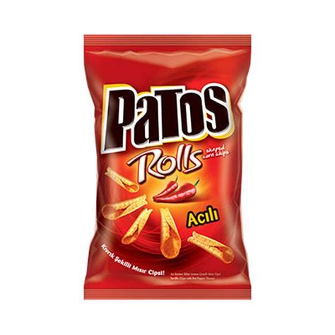 Patos Rolls Spicy Corn Chips Cips Mısır Acılı 116g