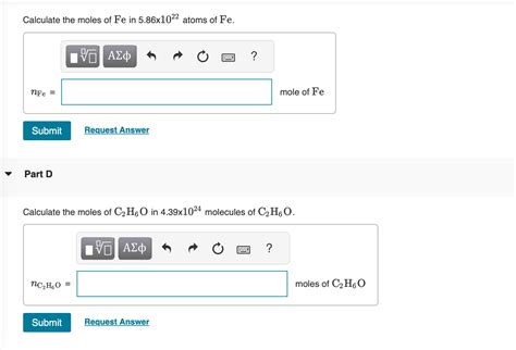 Solved Calculate The Moles Of Fe In Atoms Of Fe Chegg