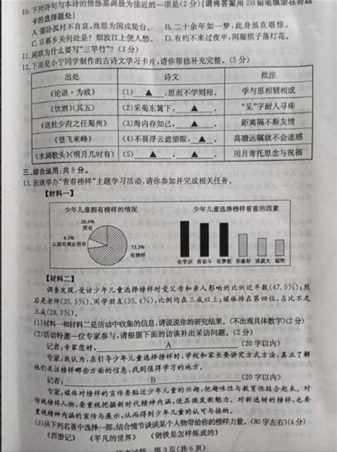 2023年山东省济宁市中考语文真题（pdf版，无答案） 21世纪教育网