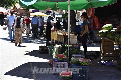 Konyada Pazar Yerleri Kovid Tedbirlerine Uyularak A Ld Belge