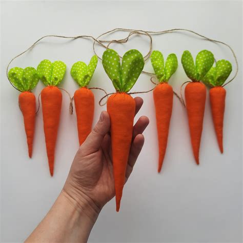 Carrot Garland Easter Fabric Carrots Decorations Handmade Etsy