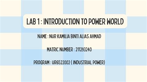Lab 1 Introduction To Power System Youtube