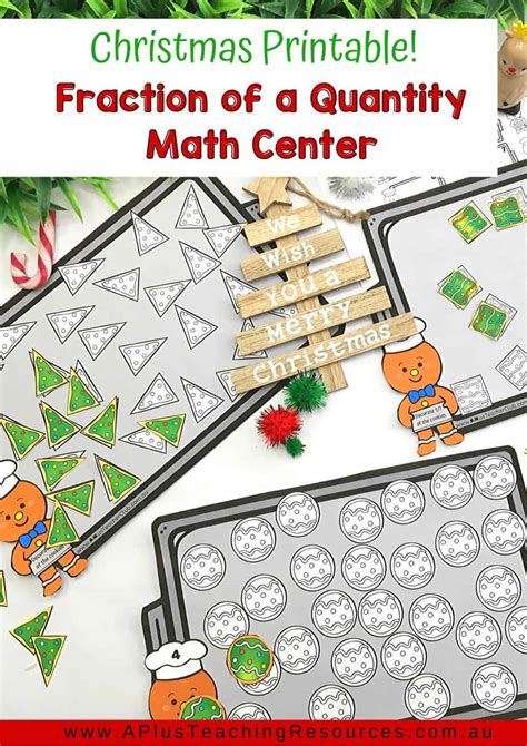 Christmas Fractions Printables {math Center} A Plus Teaching Resources