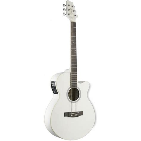 Stagg-electro acoustic guitar white | Acoustic guitar, Guitar light ...