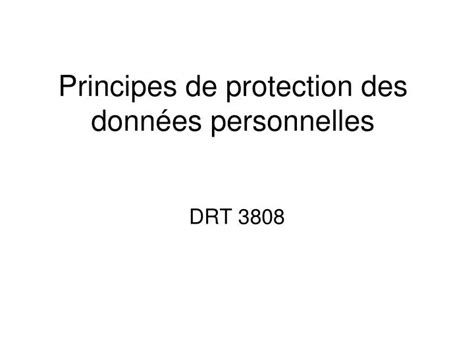 Ppt Principes De Protection Des Donn Es Personnelles Powerpoint