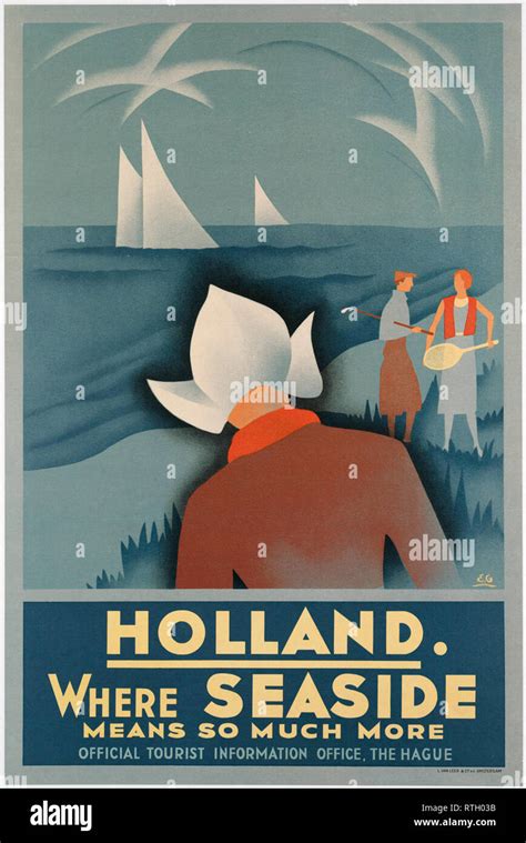 Affiche de bord de mer vintage Banque de photographies et dimages à