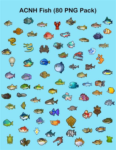 Animal Crossing Fish Png  Clipart Icon Items Art Etsy México