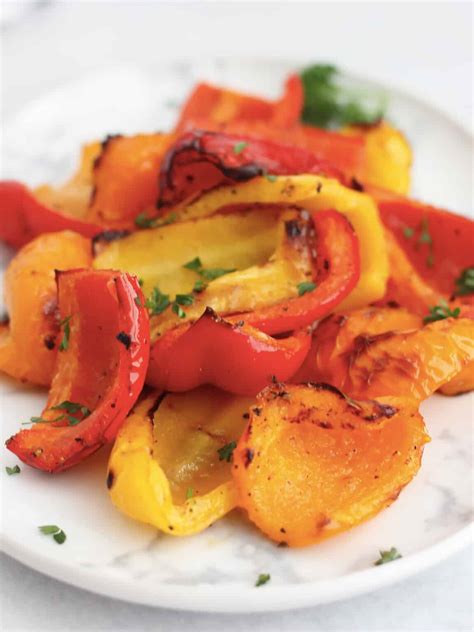 Air Fryer Roasted Bell Peppers Bite On The Side