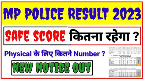 Mp Police Result Date Mp Police Cutoff Mp Police Safe Score