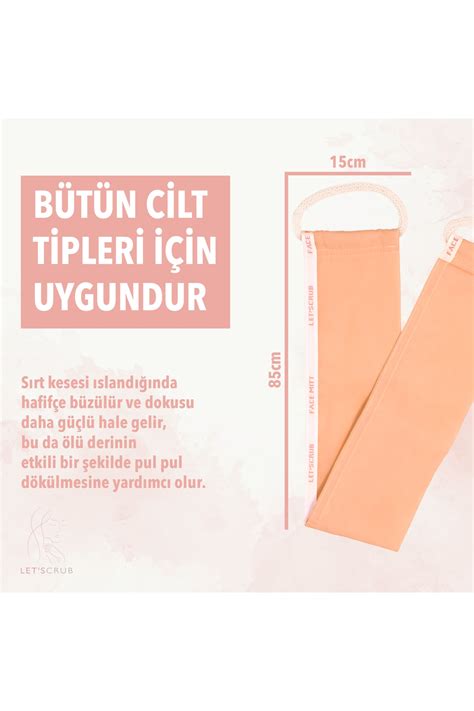 LET SCRUB Yavruağzı Sırt Vücut Banyo Duş Kesesi Peeling Eldiveni Floş