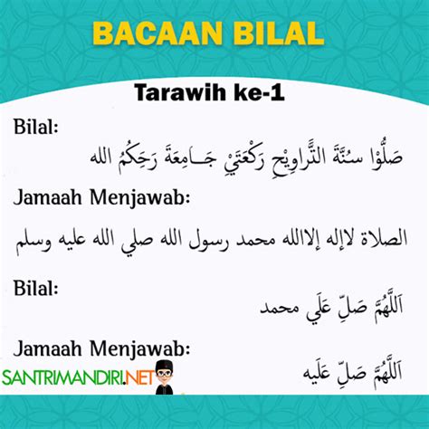 Keutamaan Sholat Tarawih Lengkap Dengan Bacaan Bilal Santri Mandiri