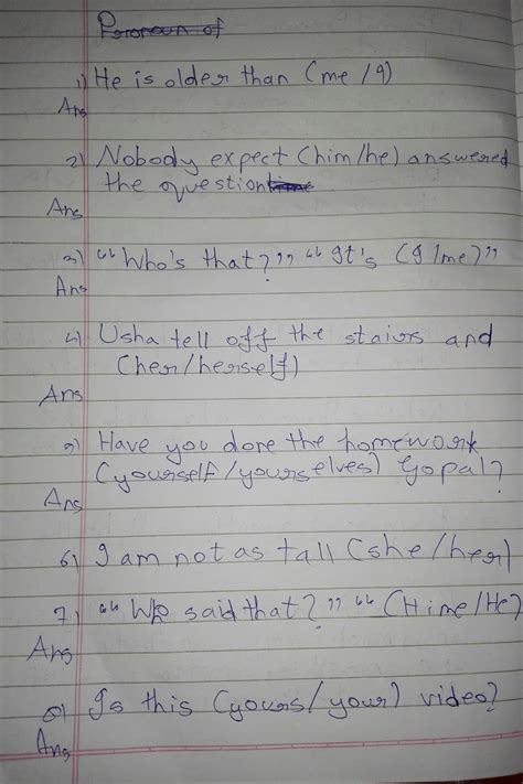 Choose Suitable Pronoun