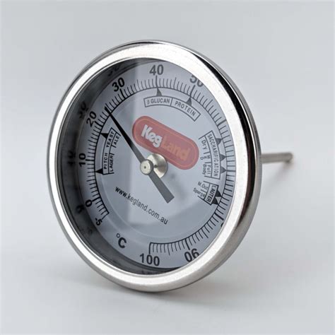 Bimetal 3 Inch Dial Weldless Thermometer Long Stem 132mm Beerluv