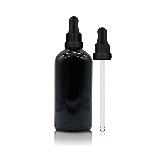 Ml Black Glass Dropper Bottle Tamper Evident Pipette Some Bottle