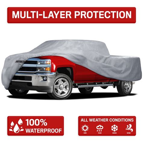 Motor Trend All-Weather Truck Cover - Waterproof, Heavy Duty, 4-Layer ...