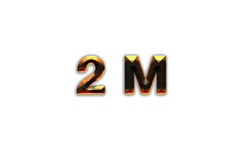 2 million subscribers celebration greeting Number with hot iron design ...