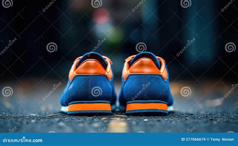 Blue And Orange Shoe Sits On The Floor Generative Ai Stock Illustration Illustration Of Body