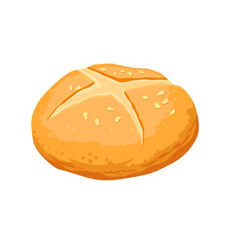 Bun Bread Cartoon Vector Illustration 17421080 Vector Art At Vecteezy