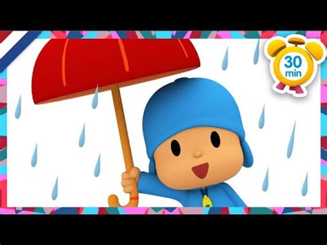 Winter Cartoons Voor Kinderen Met Pocoyo Paraplu Paraplu Pocoyo