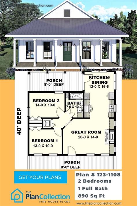 Bungalow Floor Plan Bedrms Baths Sq Ft Plan