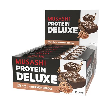 Musashi Deluxe Protein Bar Cinnamon Scroll 12 X 60g Healthylife