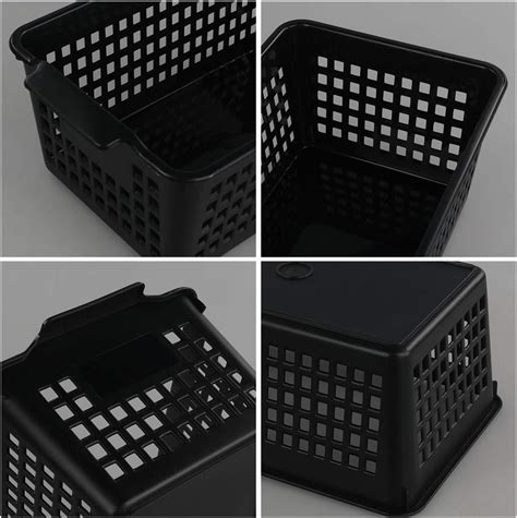 Bblina 6 Pack Black Plastic Baskets Small Storage Basket Bigamart