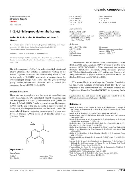 Pdf 1 2 4 6 Triisopropyl­phen­yl Ethanone