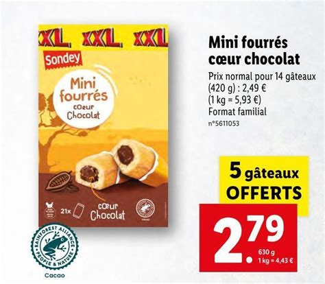 Promo Sondey Mini Fourr S C Ur Chocolat Chez Lidl