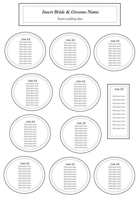 Free Table Seating Chart Template Seating Charts In 2019