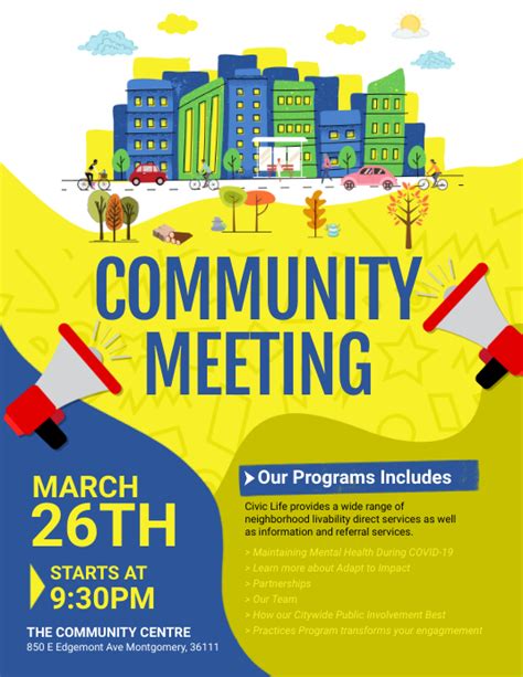 Community Meeting Flyer Template Postermywall