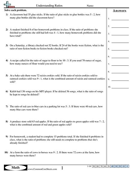 Ratio Worksheets Free Distance Learning Worksheets And More