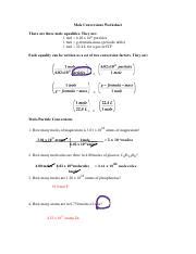 Mole Conversions Worksheet 2020 Key Google Docs Pdf Mole