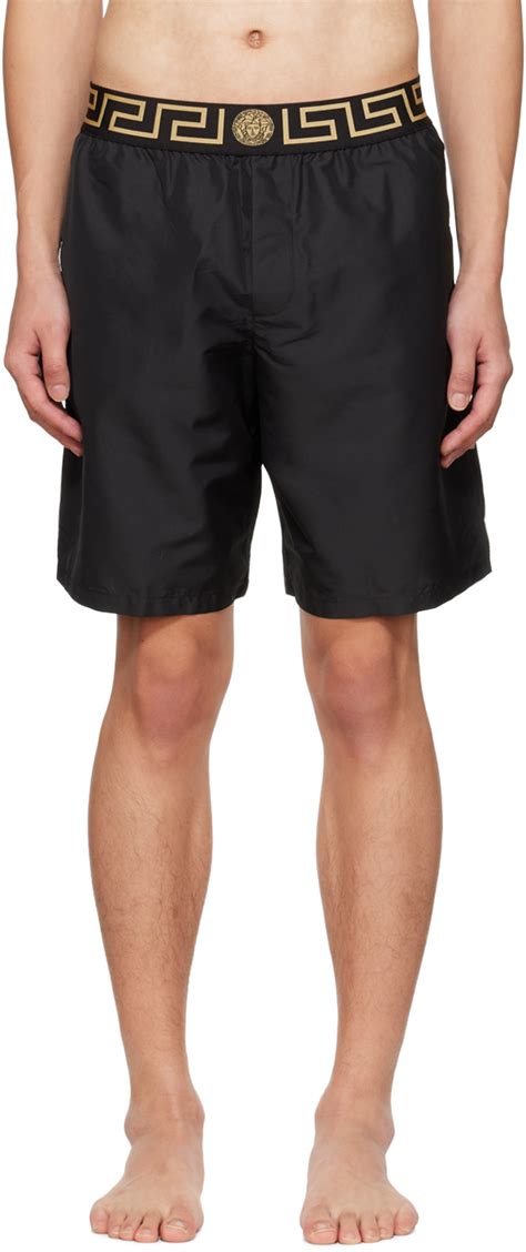 Versace Underwear Black Greca Border Swim Shorts Ssense Canada